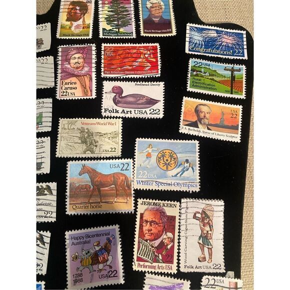 U. S. Postage Stamps 22 cents Cancelled Stamps Set of 35 - Picture 7 of 7